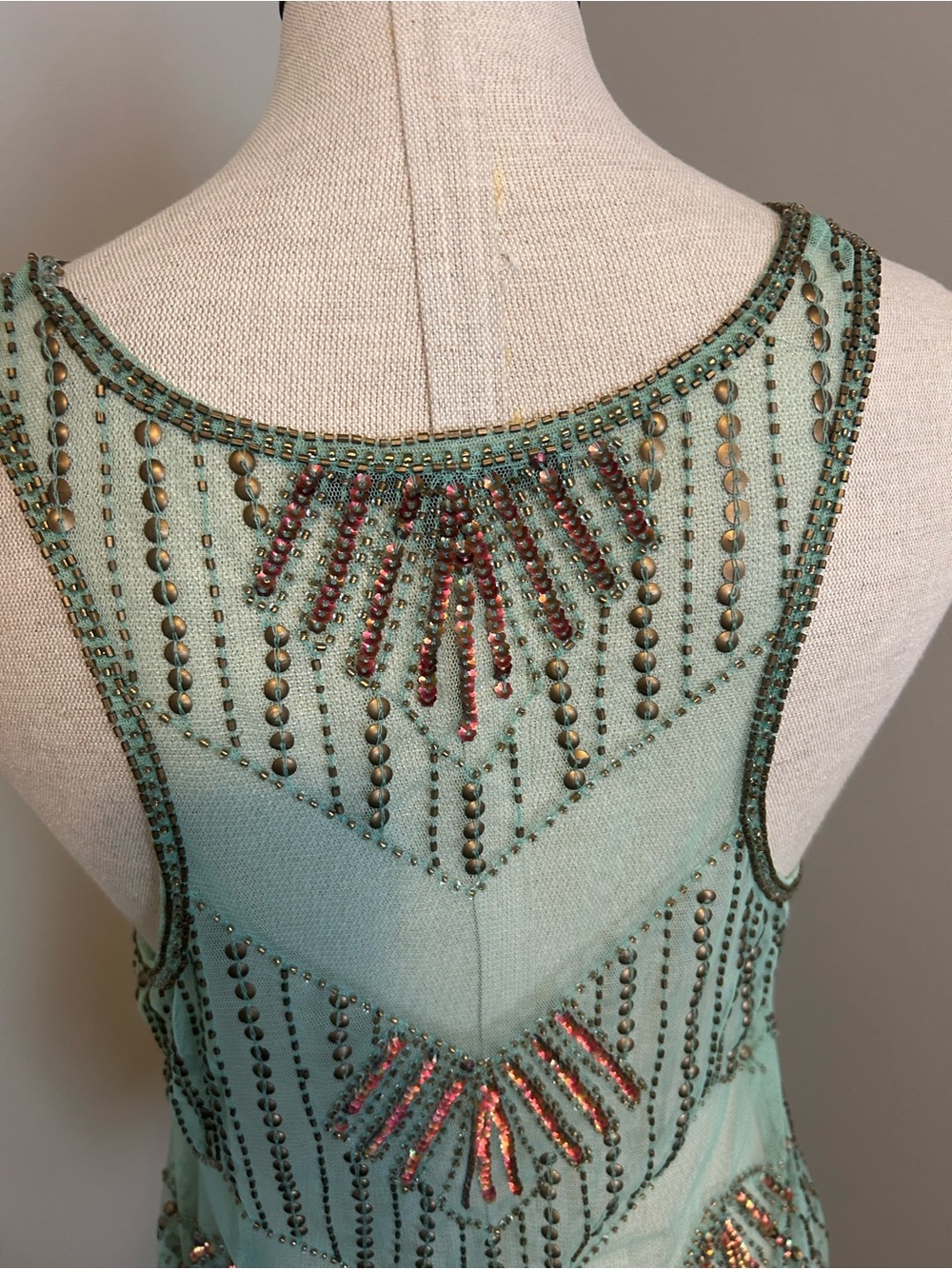 BKE Mint Green Beaded Sleeveless Camisole - Picture 4 of 8